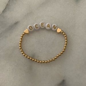 Personalized name bracelet 14Kgold filled ball 3mm